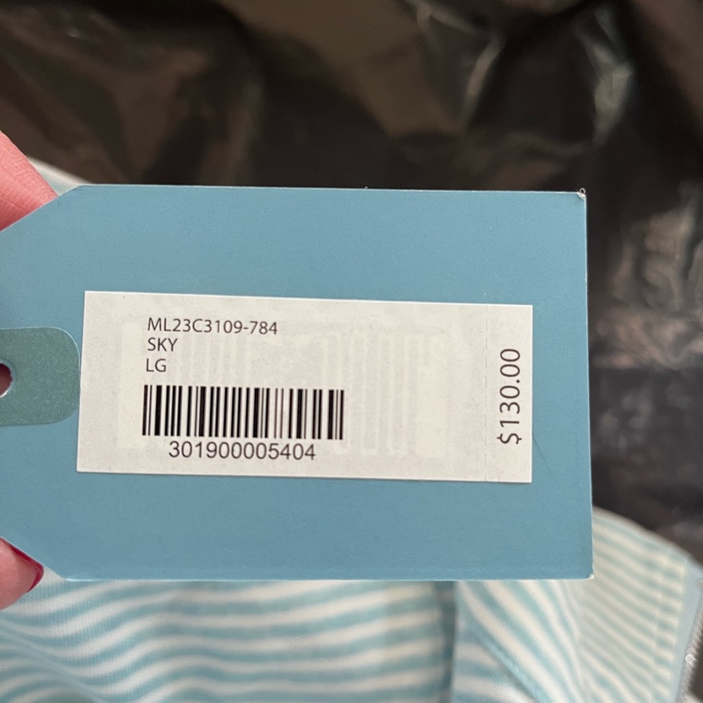 Masters Golf Gear. Magnolia Light Blue & White Striped Zip-Up. NWT women’s large - Picture 8 of 10